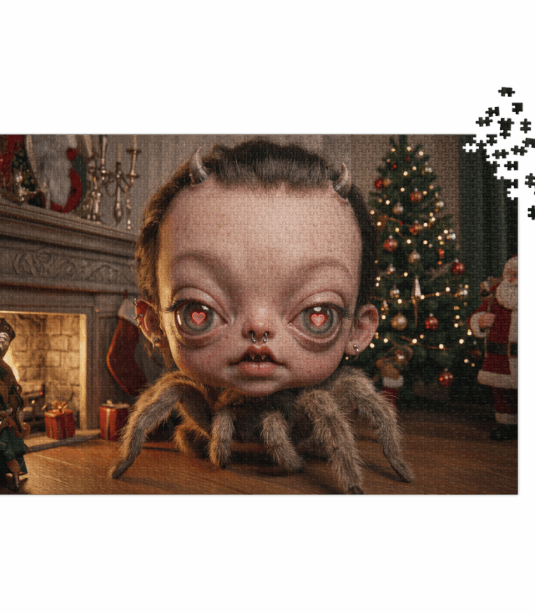 Yuletide Familiar: Creepy-Cute Holiday Jigsaw Puzzle