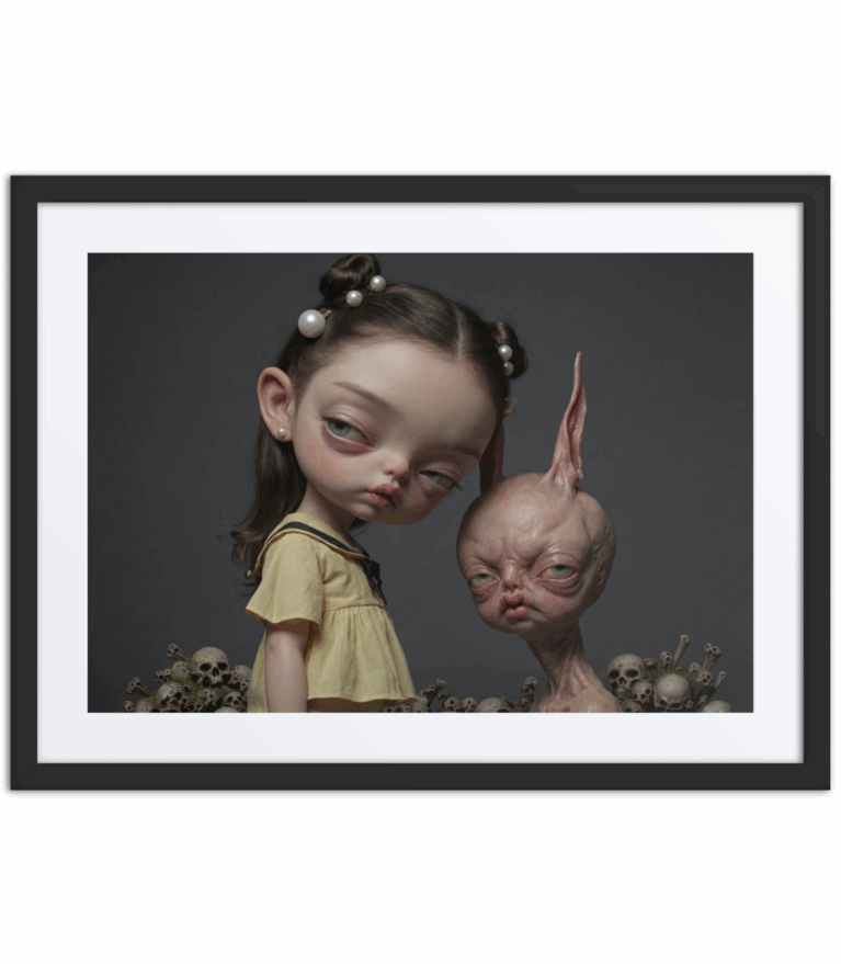 The Pearl Keeper: Surreal Framed Art Print