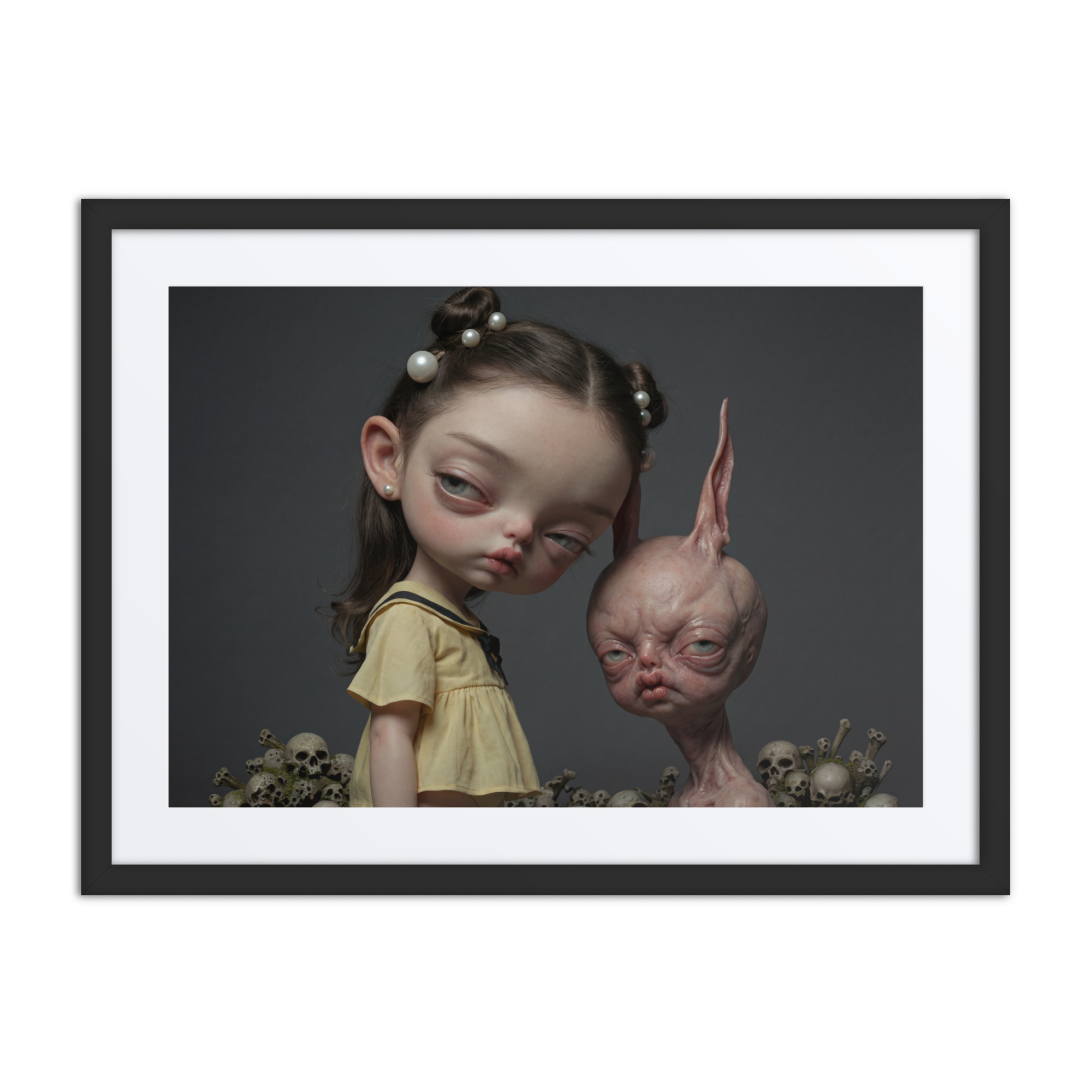 The Pearl Keeper: Surreal Framed Art Print