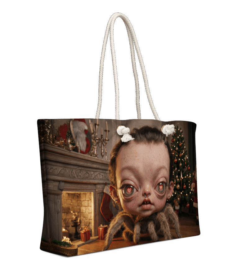 Yuletide Familiar: Creepy-Cute Holiday Weekender Bag